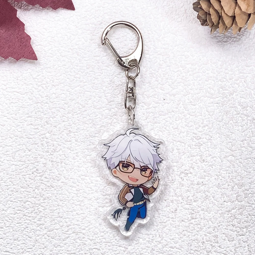 1/7Pcs Anime Figures Obey Me! Car Keychain Accessories Acrylic Cute Charms Pendant For Bag Funny Key Holder Backpack Decoration