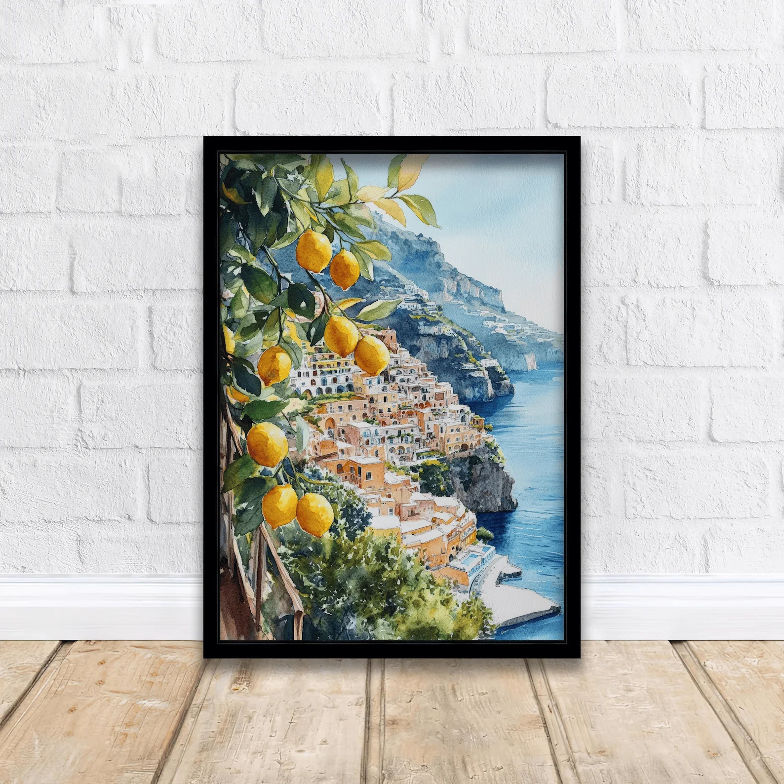 Positano Italy Watercolor Art Print Wall Decor Wall Art Positano Landscape Wall Hanging Home Décor Amalfi Coast Gift Art Lovers
