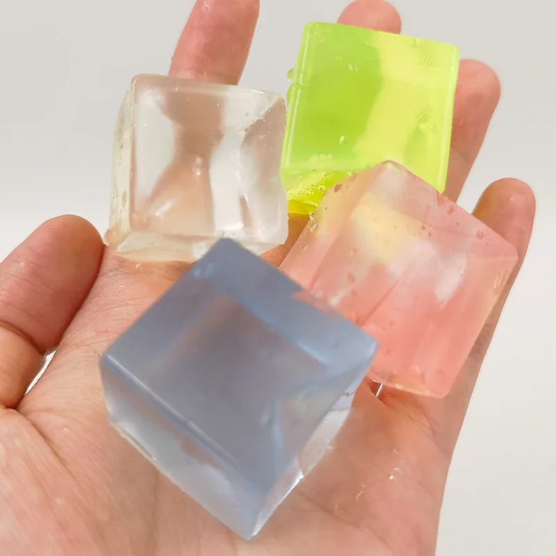 Creativo Jelly Fidget Toy Mini Squishy Toys Mochi Blocco di ghiaccio Palla antistress Giocattolo Cubo trasparente Giocattolo antistress da spremere