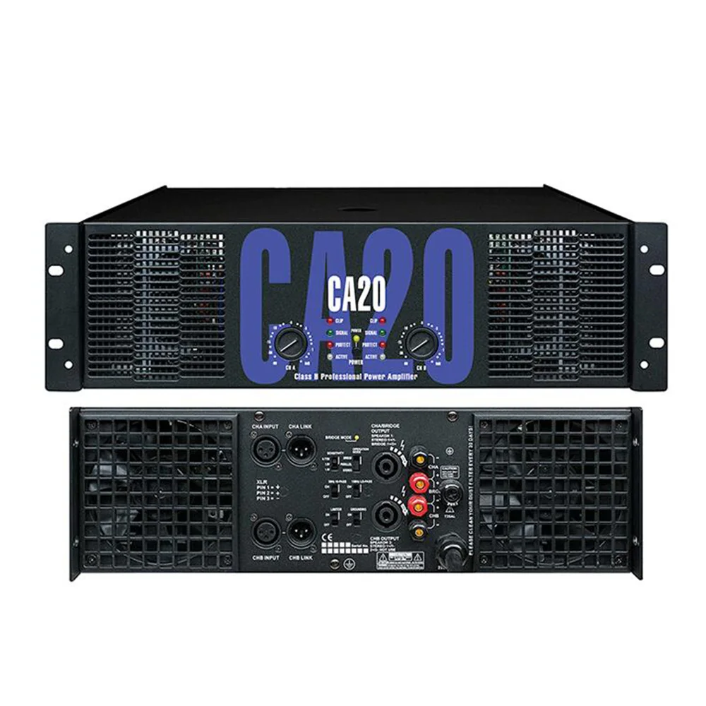 Профессиональный усилитель мощности CA20 Pure Power Amp 2 канала (3u) KTV/Stage/Home развлечения KTV 8 Ом 1350 Вт * 2/4 Ом 3000 Вт * 2
