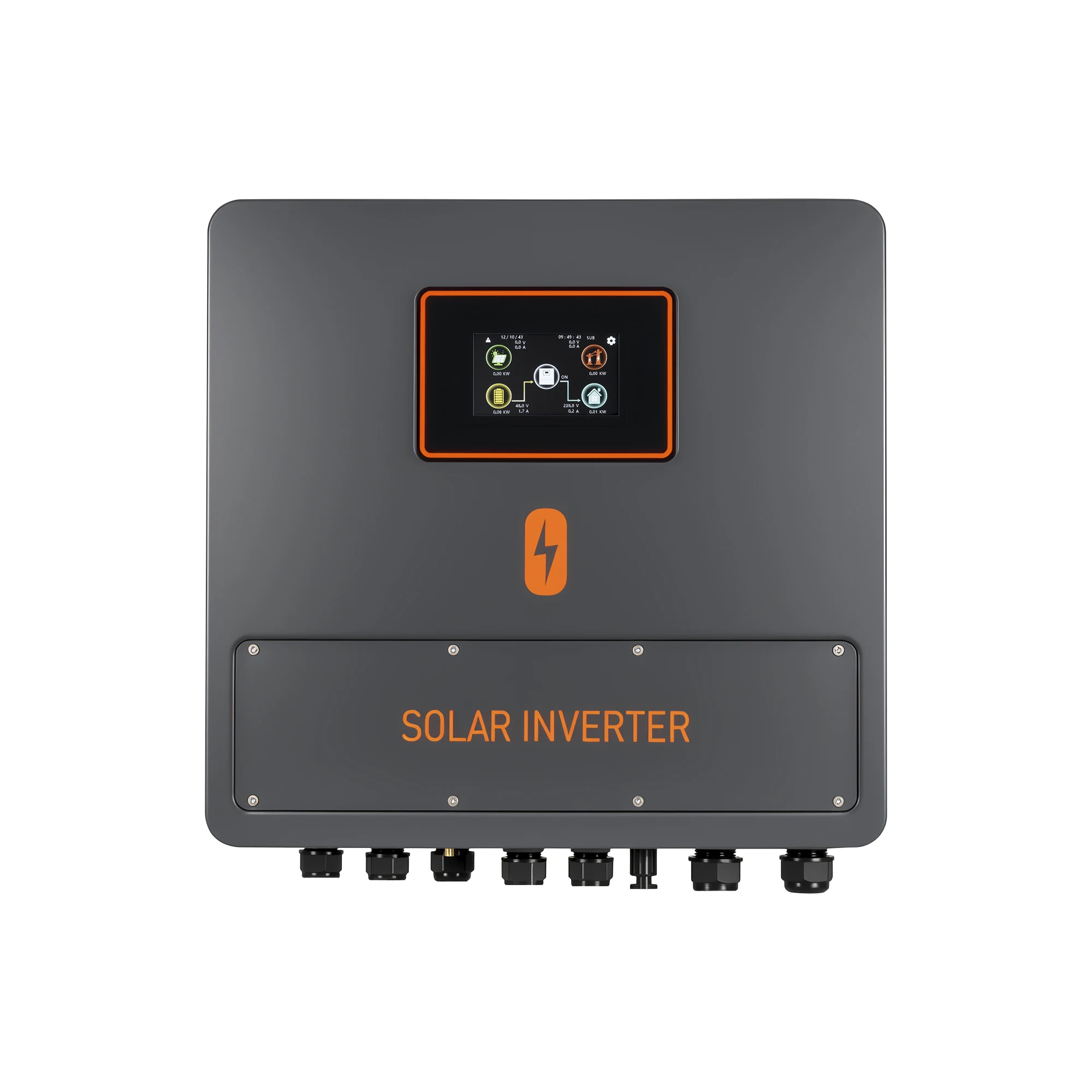 PowMr 6KW 230VAC Solar Inverter MPPT 125A Lader IP65 Klasse Off-Grid Zuivere Sinusgolf Solar Lader Inverter Ondersteunt 48V Lithium Loodzuurbatterij 9000W 500V PV voor Zonne-energieopslag in Huis