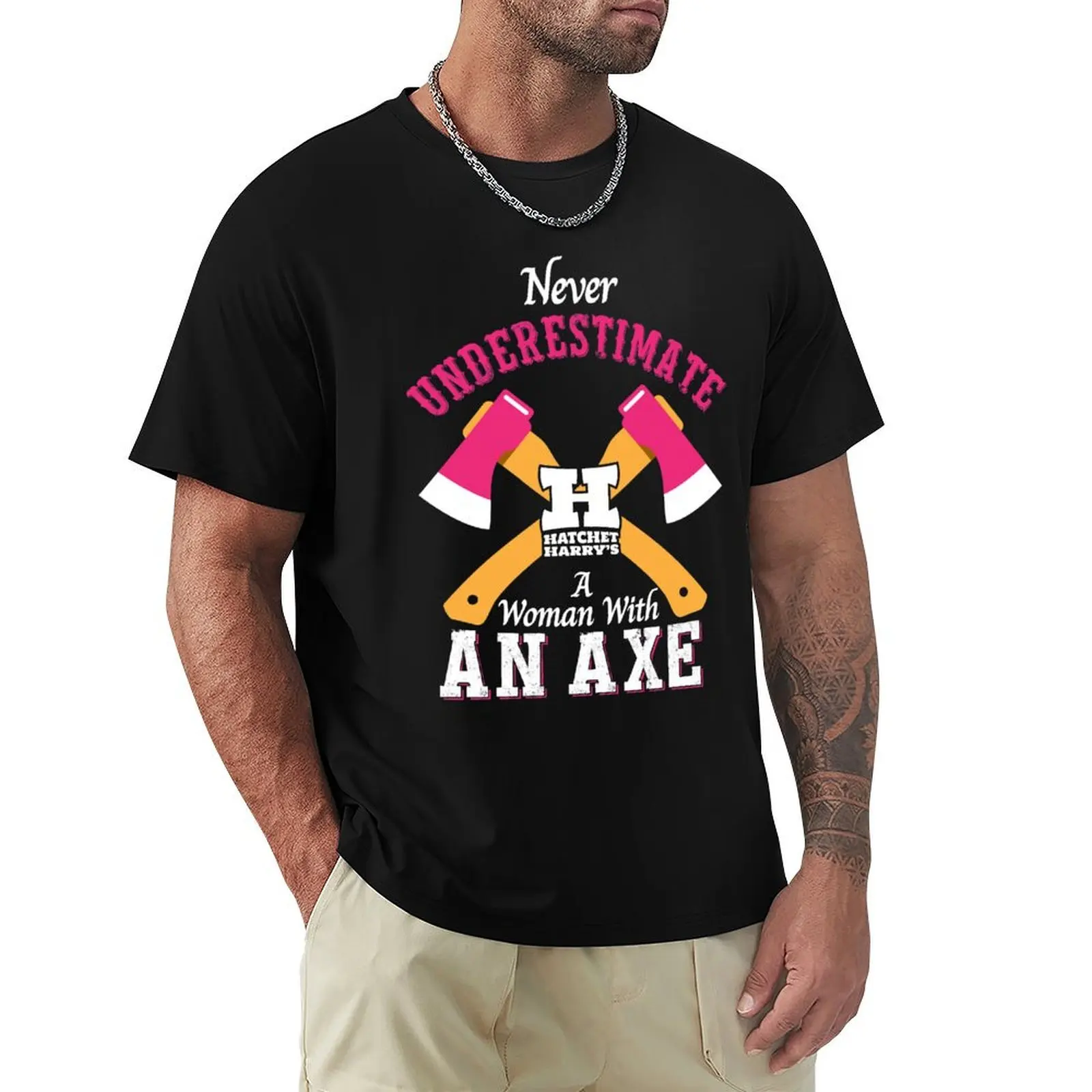 Never underestimate a women with an axe - Axe Throwing T-Shirt blacks anime clothes sweat oversized t shirts for men