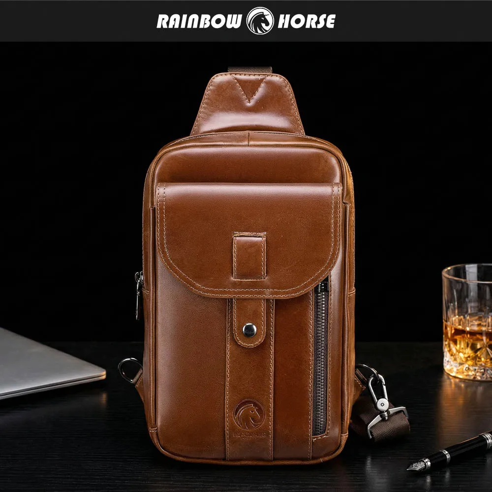 

Радужный конь | Дизайнерская мужская кожаная сумка-слинг из натуральной воловьей кожи, мужская сумка через плечо, городская сумка для мужчин, фабричная поставка