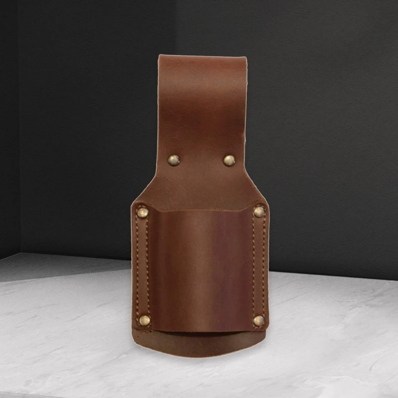 Leather Belt Hammer Holder with Steel Rings Holsters for Convenient Tool Transport Clip On Belt Hammer Holder for Work 203C
