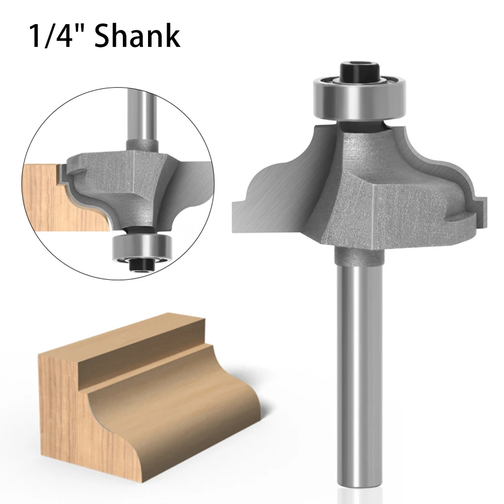 Wood Edge Profiling Decorative Router Bit Flat Corner Ogee Molding Cutter For Cabinet Line Decoration 1/4