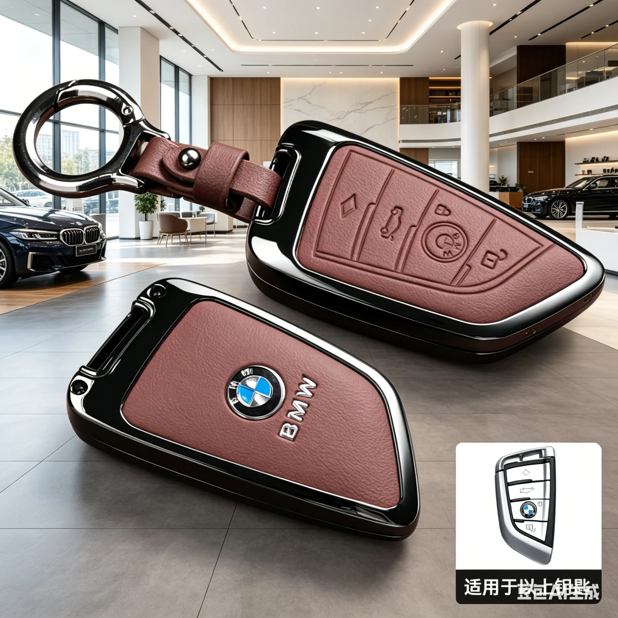 

Leather Car Key Case Cover Shell Fob Bag Car Sticker For BMW X1 X3 X5 X6 X7 1 3 5 6 7 Series G20 G30 G11 F15 F16 G01 G02 F488