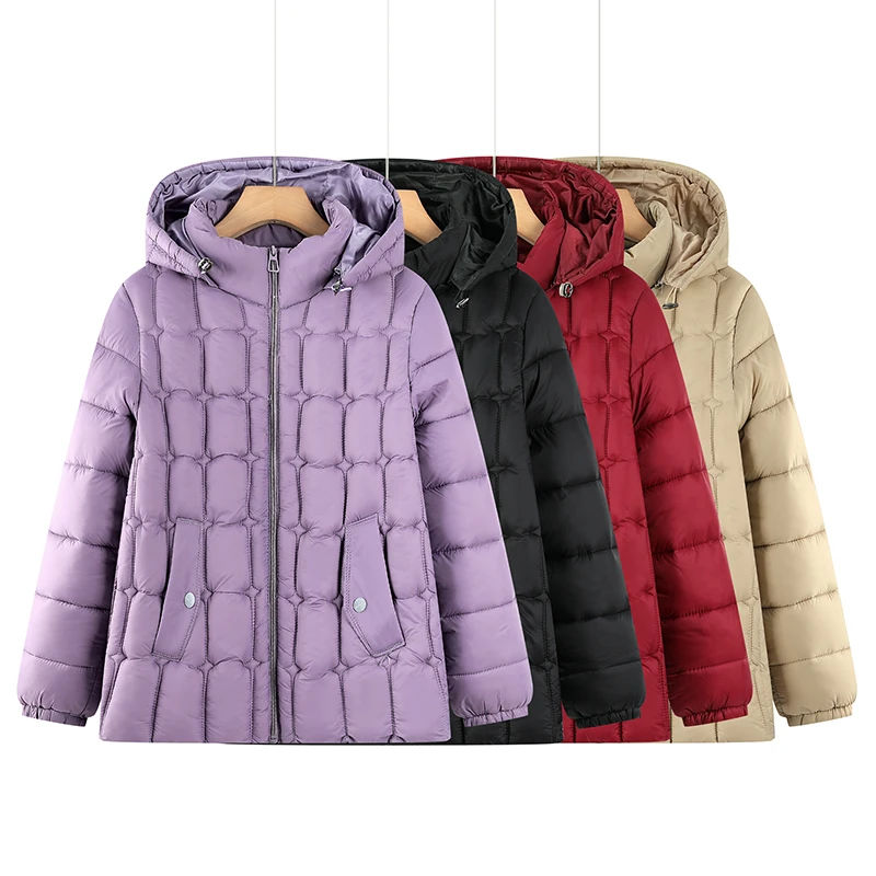 الشتاء أسفل سترة قطن سميكة الدافئة سترات المرأة مقنعين معطف منتفخ فضفاض معطف غير رسمي القطن وسادة مبطنة ملابس خارجية الإناث