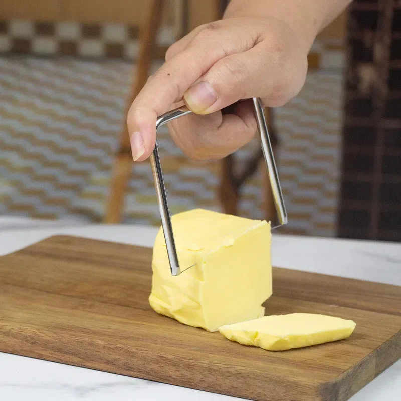 1PC Stainless Steel Foie Gras Cheese Slicer Portable Multi Purpose Butter Knife Cheese Grater Divider for Outdoor Use