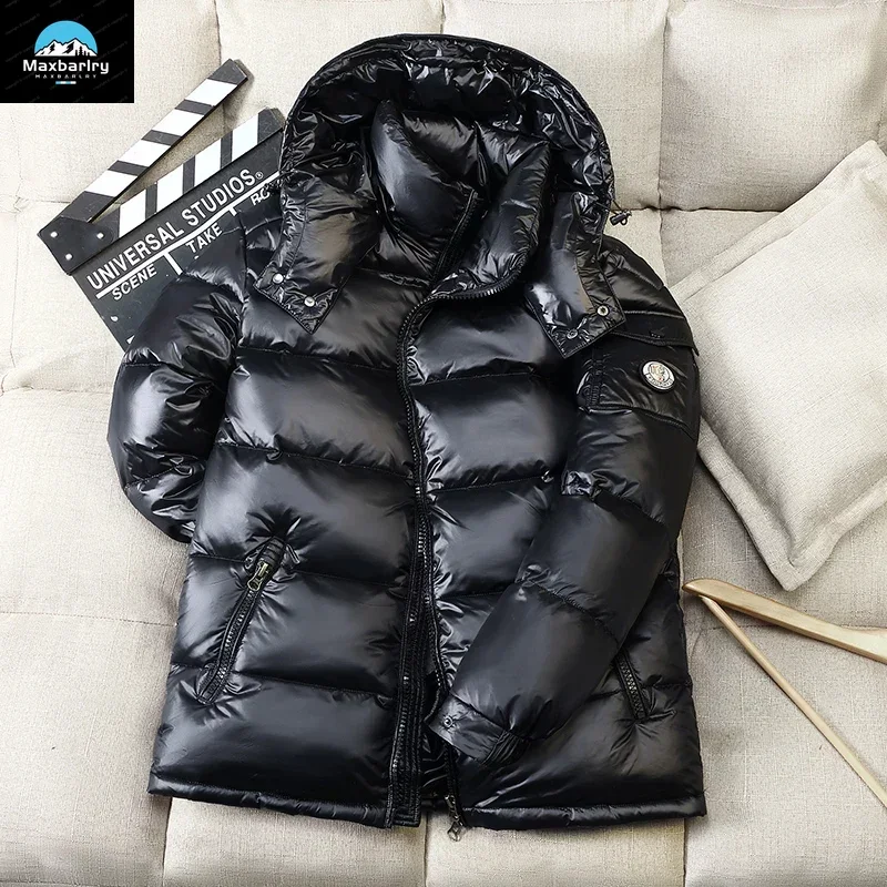 2025 Winter New Men Puffer Jacket Fashion Thick Men Women Duck Down Jacket Outdoor Warm Casual Coat Solid Color Hooded Overcoats