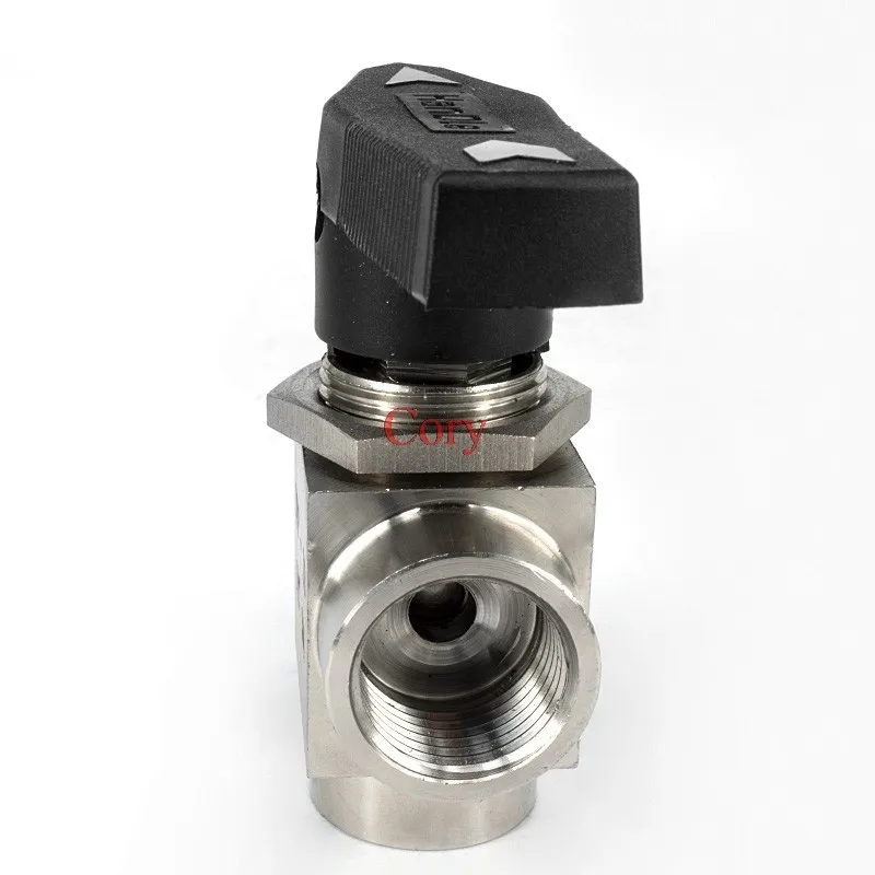 1PC Three-way Ball Valve Female Thread G1/8\' G1/4\' G3/8\' G1/2\' G3/4\' BSP Stainless Steel 304 High Pressure Temperature YFP-2B