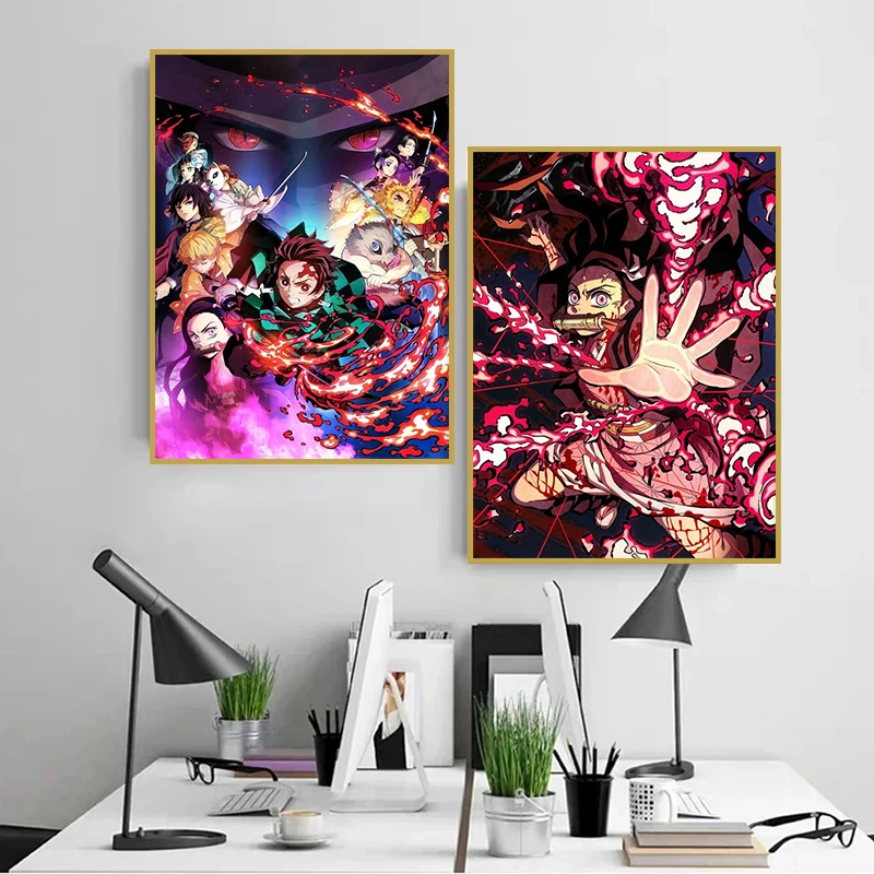 Anime Demon Slayer Classic Canvas Painting Anime Character Posters HD Wall Art Picture Modern Home Children\'s Room Decoration