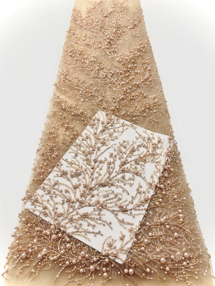 شعبية مطرز النسيج مع الترتر التطريز الأفريقي نيجيريا اللؤلؤ الدانتيل الفرنسي شبكة الدانتيل لفستان الحفلات فساتين الزفاف