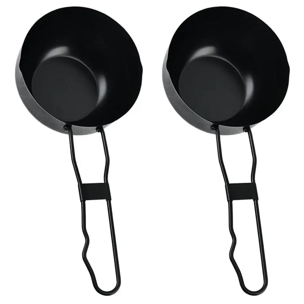 

2Pcs Iron Outdoor Camping Soup Pot Stew Pan Portable Cookware for Hiking Picnic Backpack Cooking Cooking Pot Set