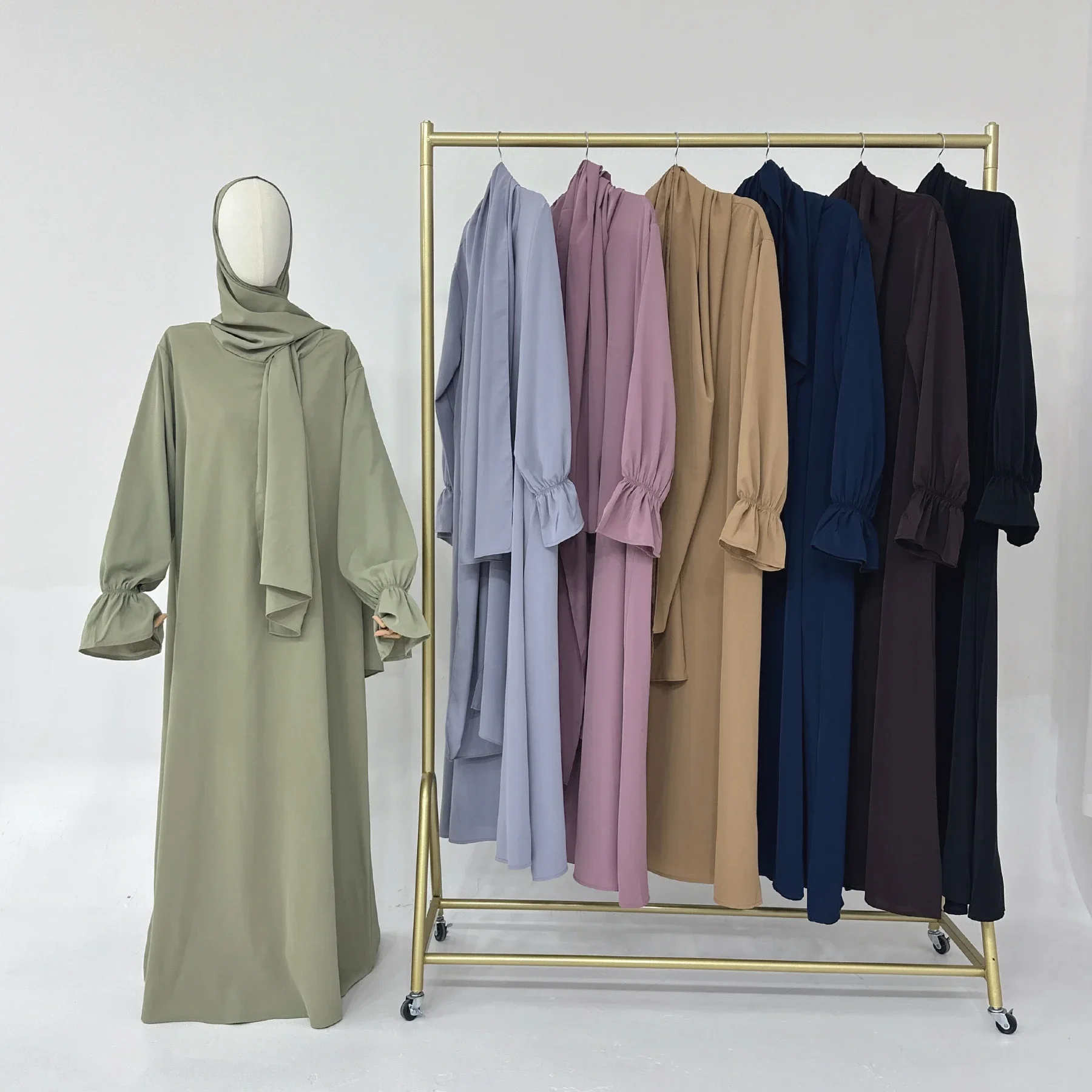 Eid Djellaba Kapuzenschal Abaya Frauen Muslimisches Kleid Islam Kleidung Kaftan Gebetskleidungsstück Robe Dubai Türkei Jalabiya Kleid Ramadan