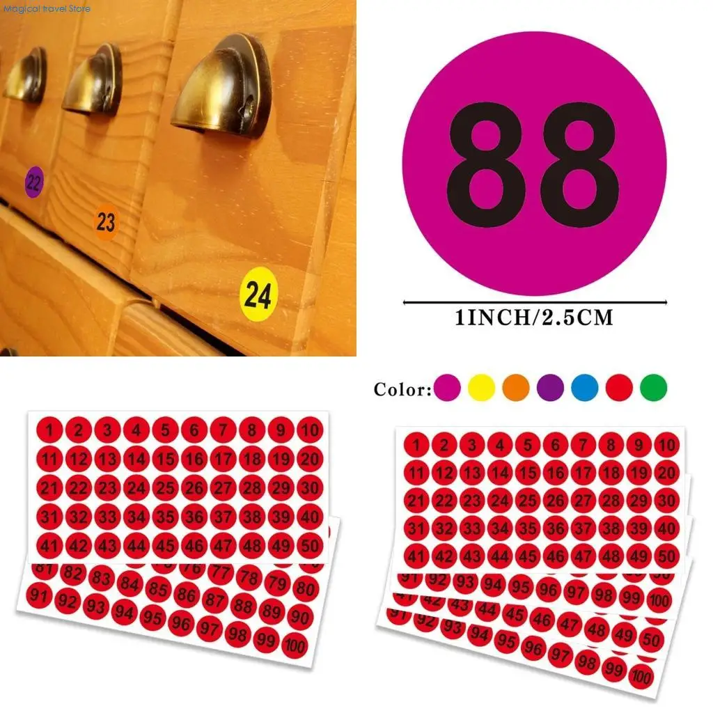 N2UB 25mm Consecutive Number Sticker Self-Adhesive Number Stickers for School Office