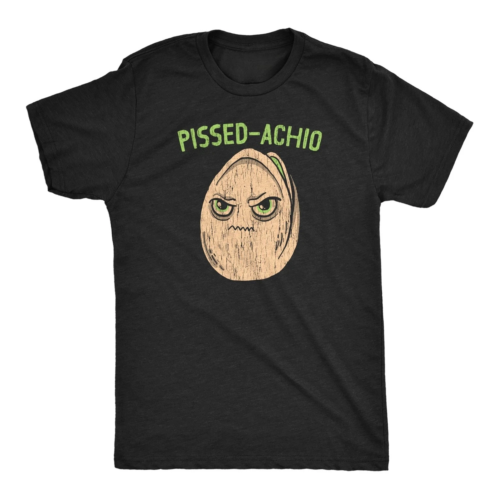 Mens Funny T Shirts Pissed Achio Sarcastic Pistachio Graphic Novelty Tee for Unisex Black Casual Crew Neck T Shirt