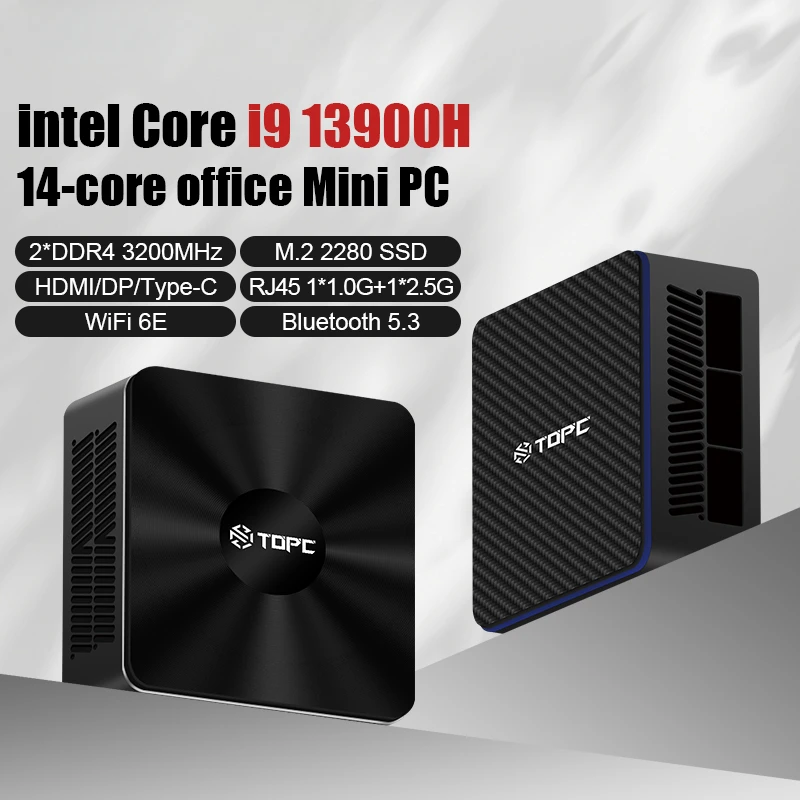 SZBOX Core i9 13900H MINI PC Windows 11 Pro DDR4 32GB 1TB PCIe4.0 SSD WIIF 6E BT5.3 Dual Lan Desktop Gamer Computer