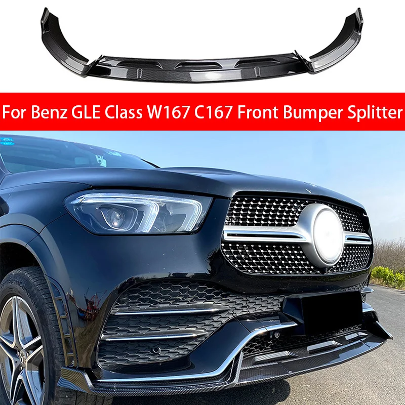 

For Benz GLE Class 2020-2023 W167 C167 GLE350 GLE450 GLE53 AMG Front Bumper Splitter Lip Spoiler Diffuser Guard Body Kit Cover