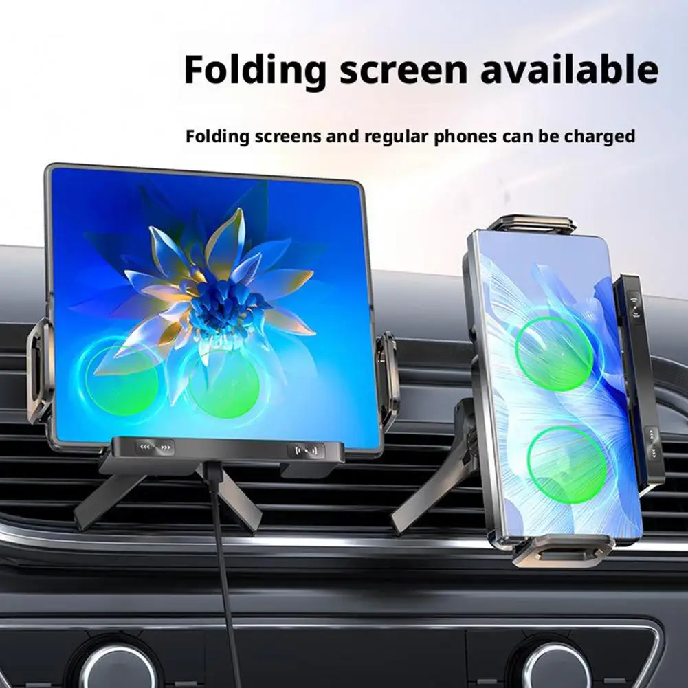 

Car Wireless Charger Dual Coil Foldable Screen Phone Holder Fast Charging Car Phone Mount For Samsung Z Fold J1V6
