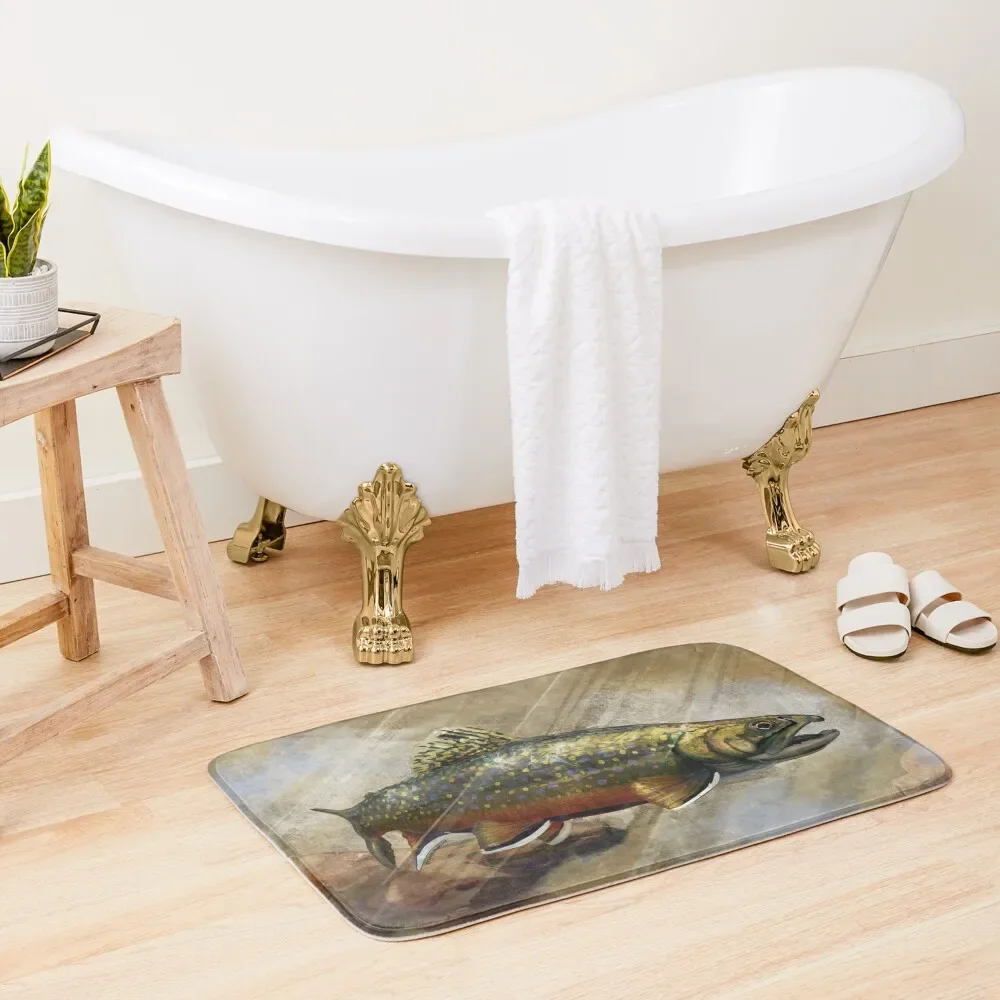 The Native Brook Trout Art Bath Mat Household Items Sets Of Bathroom Accessories Bathroom Shower Mat