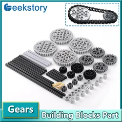 Gear/Axle Technical Building Blocks Tracks Wheels Set Multi-specification Gears Puzzle DIY Toys Accessories MOC Bricks Model