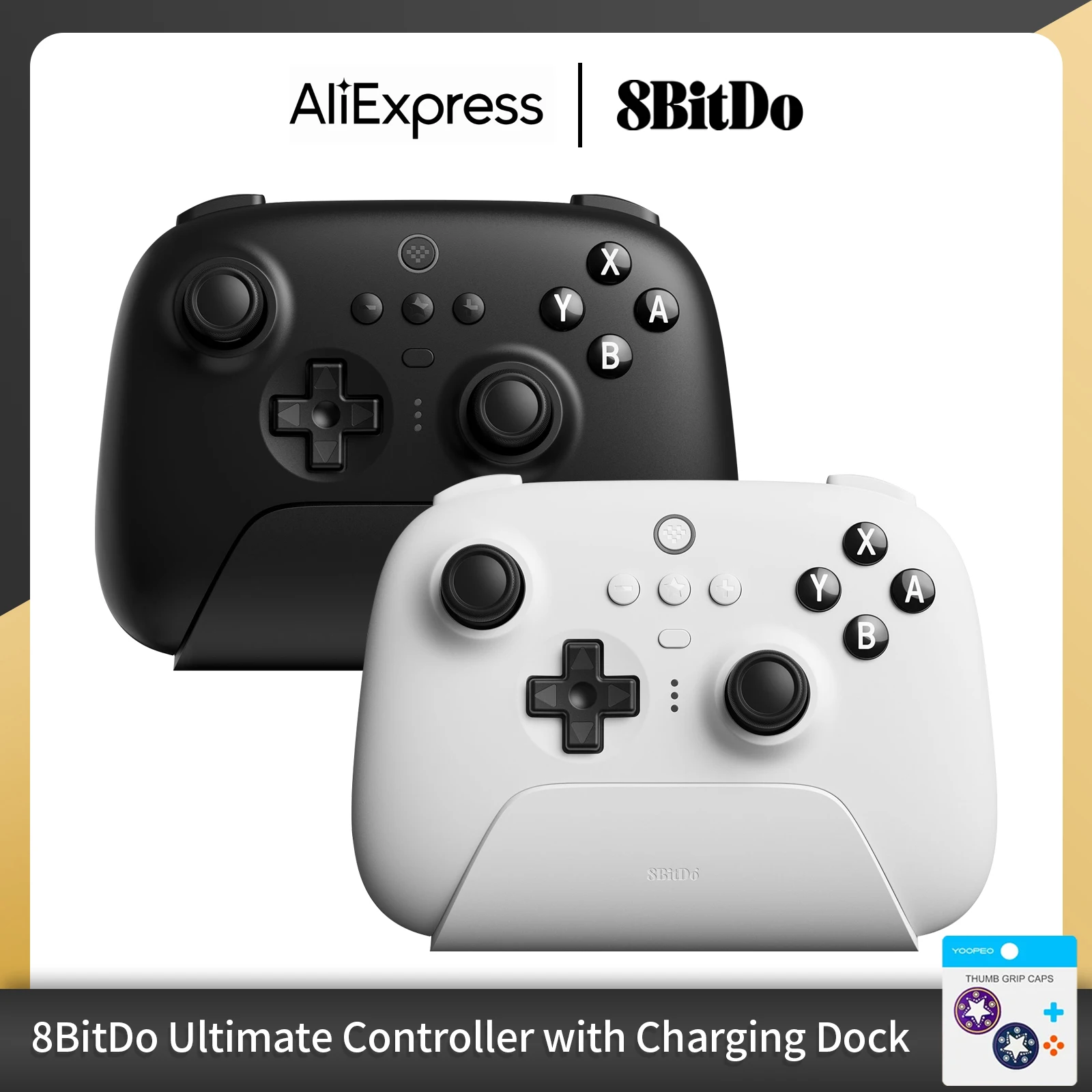 

8Bitdo Ultimate Bluetooth Controller with Charging Dock Wireless Gamepad with Hall Effect Sensing Joystick for Switch PC Steam