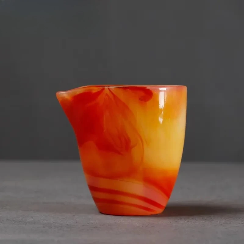240ml Boutique Agate Jade Porcelain Fair Cup Handmade Household Heat-resistant Anti-scald Kung Fu Tea Set Divide Tea Accessories