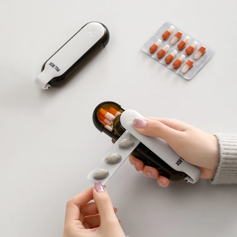 Lightproof Medicine Storage Box Portable Mini Pill Dispenser Compartment Box Small Tablet Organizer for Travel Daily Health Care