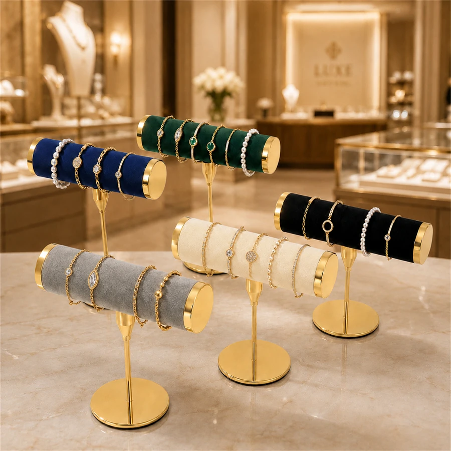 High-quality Microfiber Fabric Display Stand With Metal Edges At Both Ends Suitable Displaying Bracelets Watches Display Props