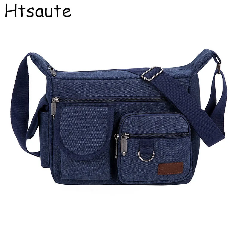 قماش حقيبة يد رجالية حقيبة كروسبودي الرجال متعددة جيب حقيبة ساع حقيبة كتف للأعمال محفظة سفر متينة رخيصة الثمن #1