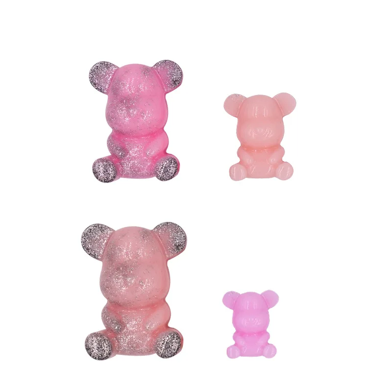 Cute Crystal Drip Gel Sitting Little Bear Silicone Mold DIY Jewelry Making Little Bear Pendant Hand Tool