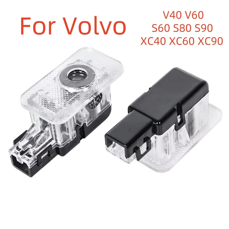2pc LED Car Door Welcome Light Logo Projector Lamp Auto Decorative Accessories For Volvo V60 V40 2022 XC40 XC90 XC60 S90 S80 S60