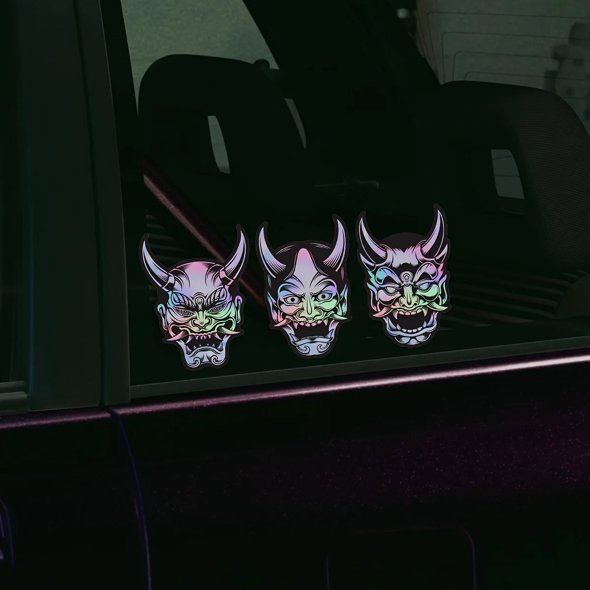 Laser Engraved Premium Vinyl Sticker Horror Japanese Anime Style Waterproof Decal for Motorcycle Car Skateboard