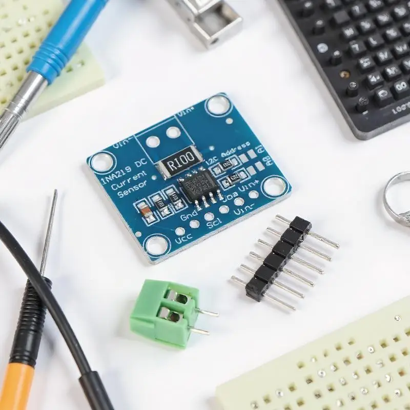 1/3/5pc MCU-219 DIY Power Supply Monitoring Sensor Module Blue Board INA219 Module, 3V-5V IIC I2C