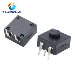 10PCS DC 30V 1A 3Pin Black Mini Push Button Switch For Electric Torch 3P Curved 2 On 1 Off Flashlight Switchs