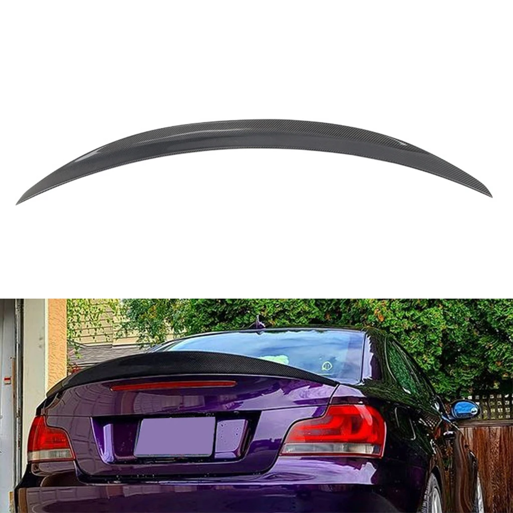 

1Pcs Real Carbon Fiber Car Rear Trunk Deck Spoiler Car Tail Wing For BMW 1 Series Sedan E82 P Style 2007-2013