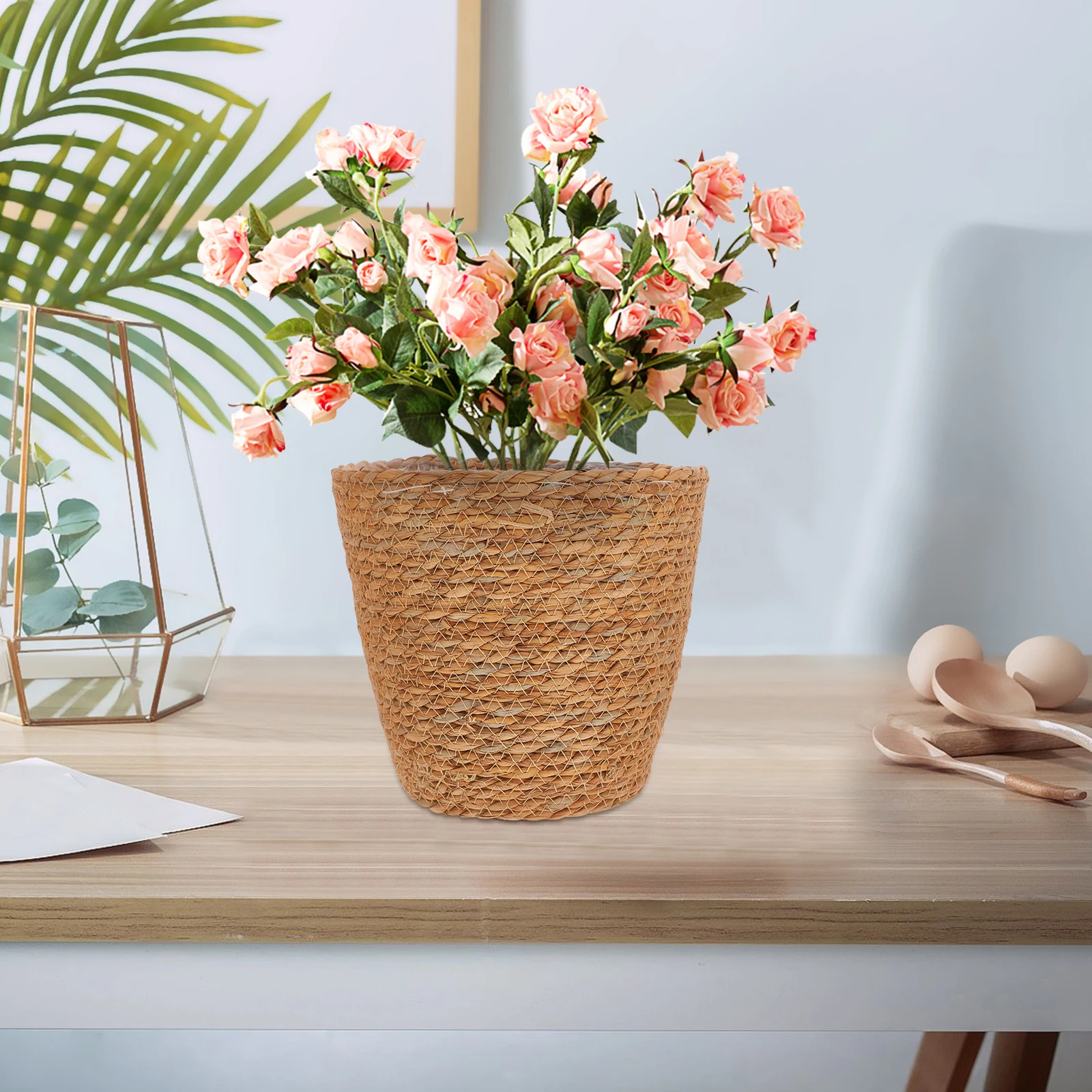 

2pcs Seagrass Basket Flower Pots Covers Storage Baskets Durable Woven Planter Pots For Garden Kitchen Patio Bedroom Decor Home