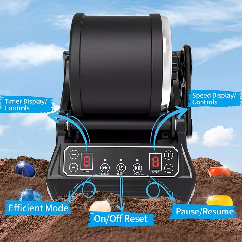Electric Stone Polisher Tumble Stone Grinder Rock Tumbling Kit Polishing & Cleaning Stone Jewelry Making DIY Tumbling Kit - view 4