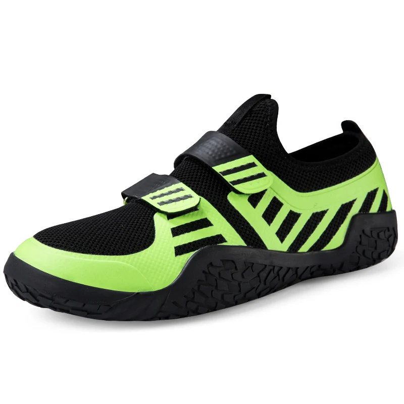 Chaussures de sport légères unisexes, chaussures d\'entraînement de squat à nervures dures, crochet et boucle Pro, chaussures de levage WePackage,