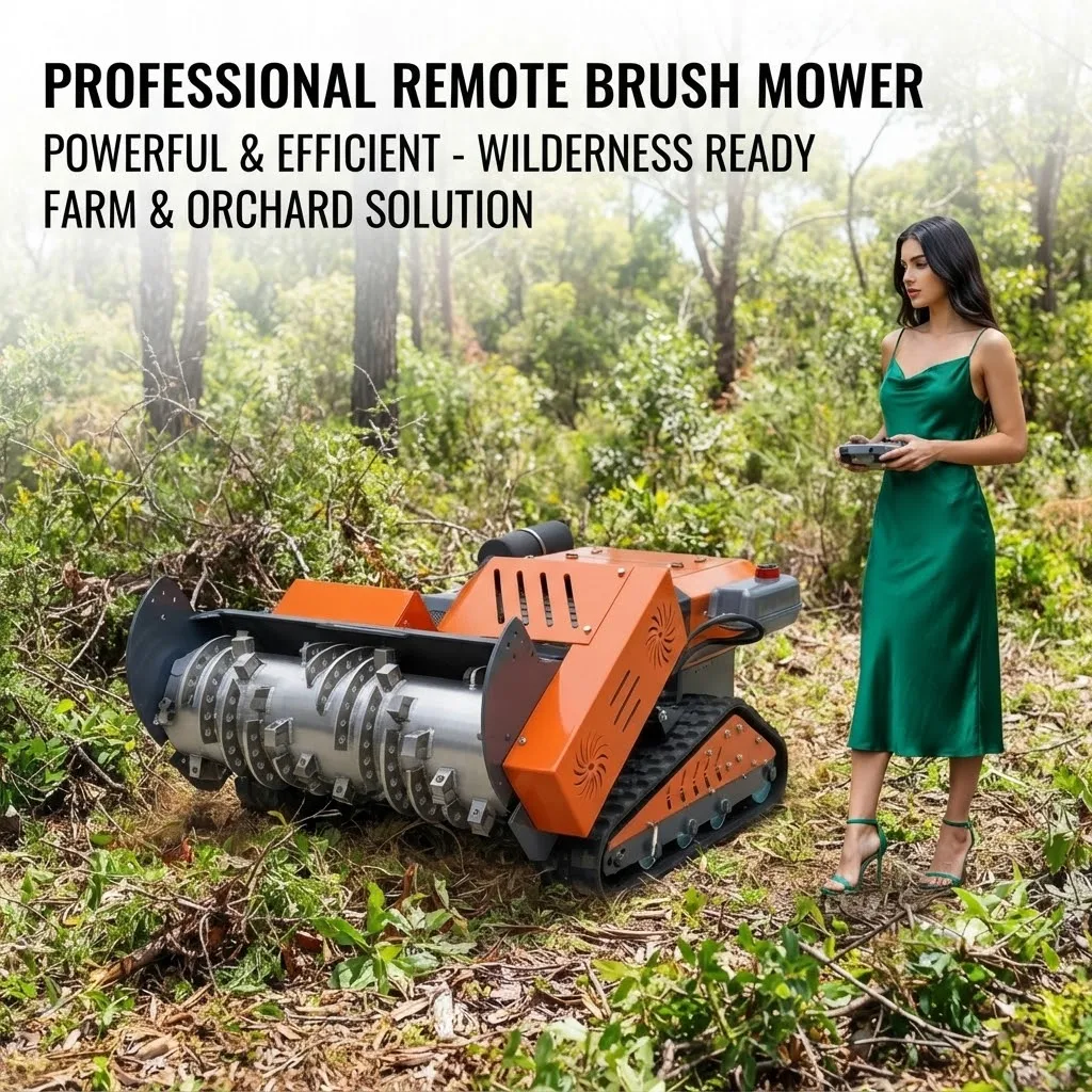 High Power RC Slope Crawler Remote Control Lawn Mower Industrial Flail Mulcher Forest Land Clearing Brush Cutter Machine