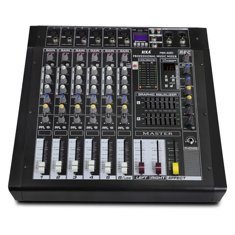 Professional 6-Channel Powered Amplifier Mixer High-Quality Audio Equipment for Stage And Studio Use