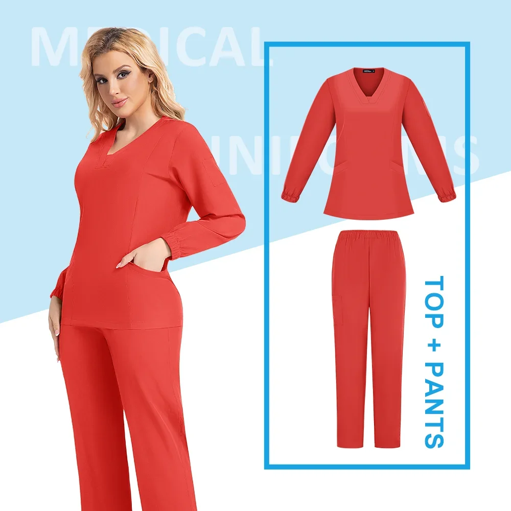 Uniforme de enfermera, traje clínico, accesorios médicos para mujer, ropa de trabajo, ropa de paciente, conjuntos cortos, abrigos de odontología para mujer