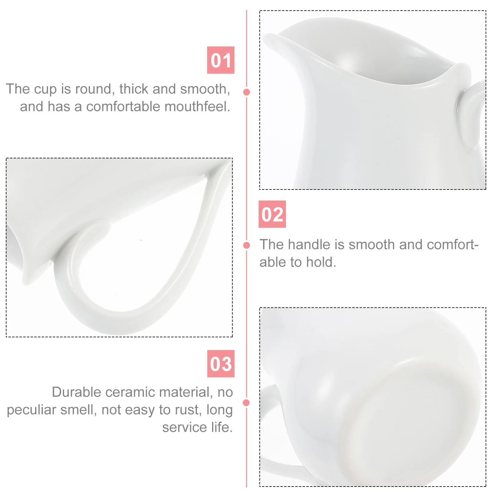 

Ceramic Milk Cup Adorable V-Shaped Mouth Container Practical Coffee Shop Supply Long Term Use Creative Design