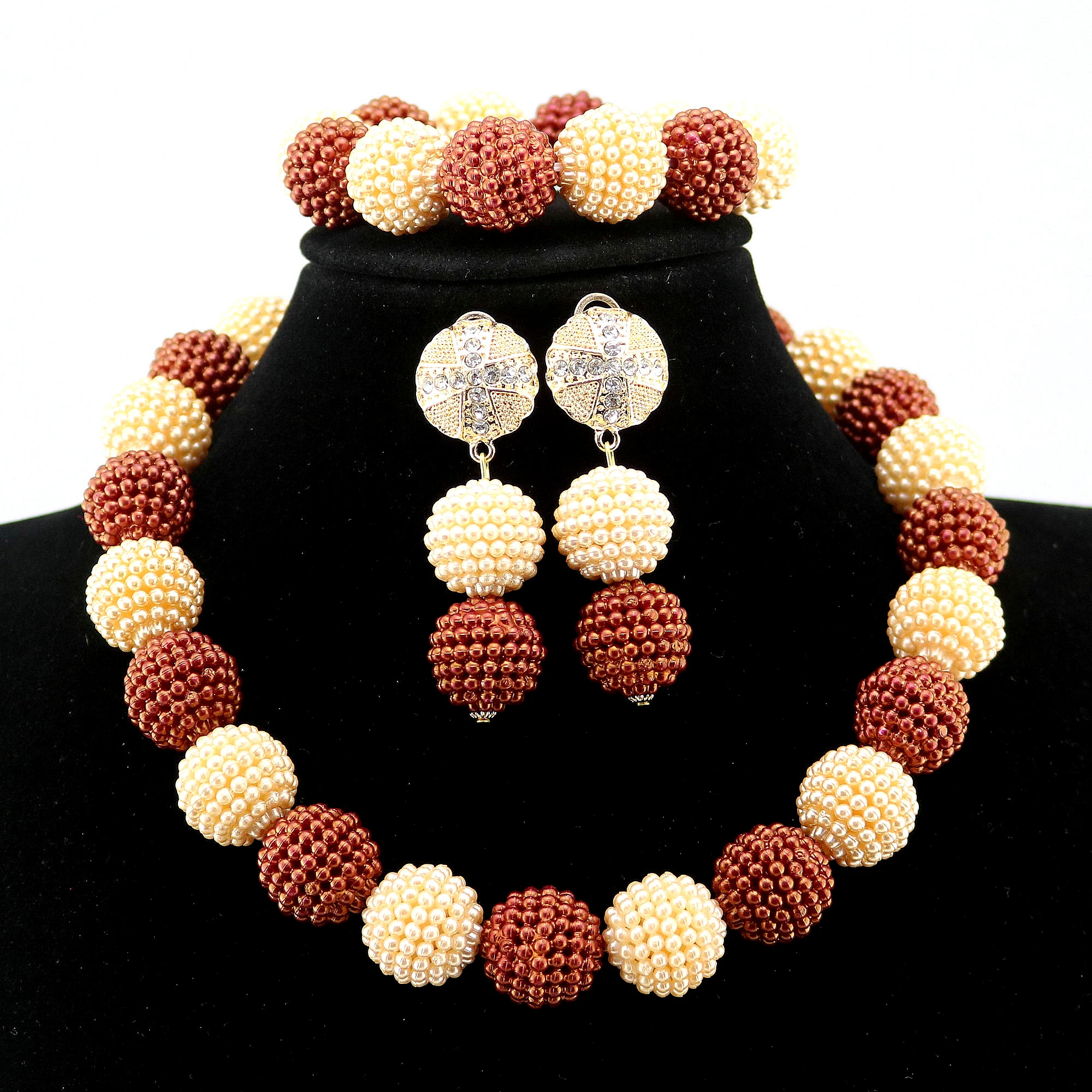 Glue Bead Jewelry Sets Latest Glue Bead Jewelry Sets Luxury African Wedding Bridal Glue Bead Beads Jewelry sets Nigerian Women image 6