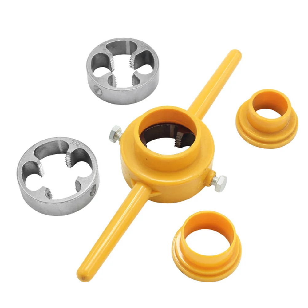 6pcs 1 Set Pvc Thread Maker Tool Plumbing Hand Wrench For Water Pipe Threading Repair High Accuracy Die Handle Tap Die Sets Line