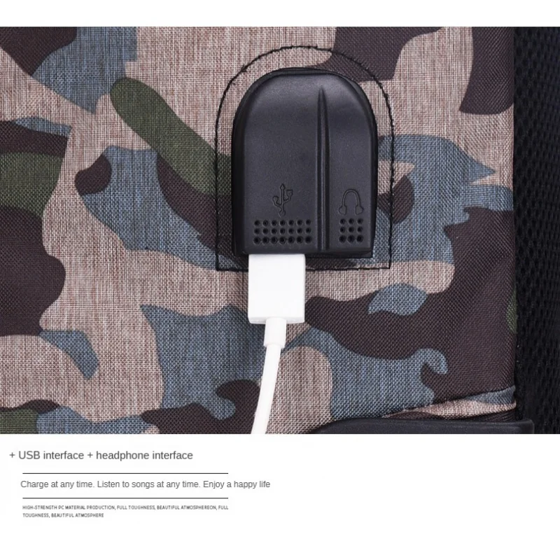 New camo big wheel backpack pull rod case Travel case waterproof usb smart charging luggage luxury bag