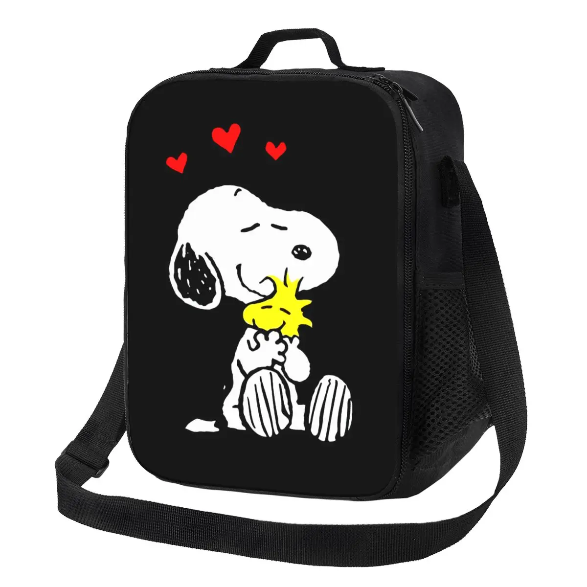 Custom Snoopy Woodstock Love Insulated Lunch Bag for Women Beagle Dog Thermal Cooler Lunch Tote Beach Camping Travel