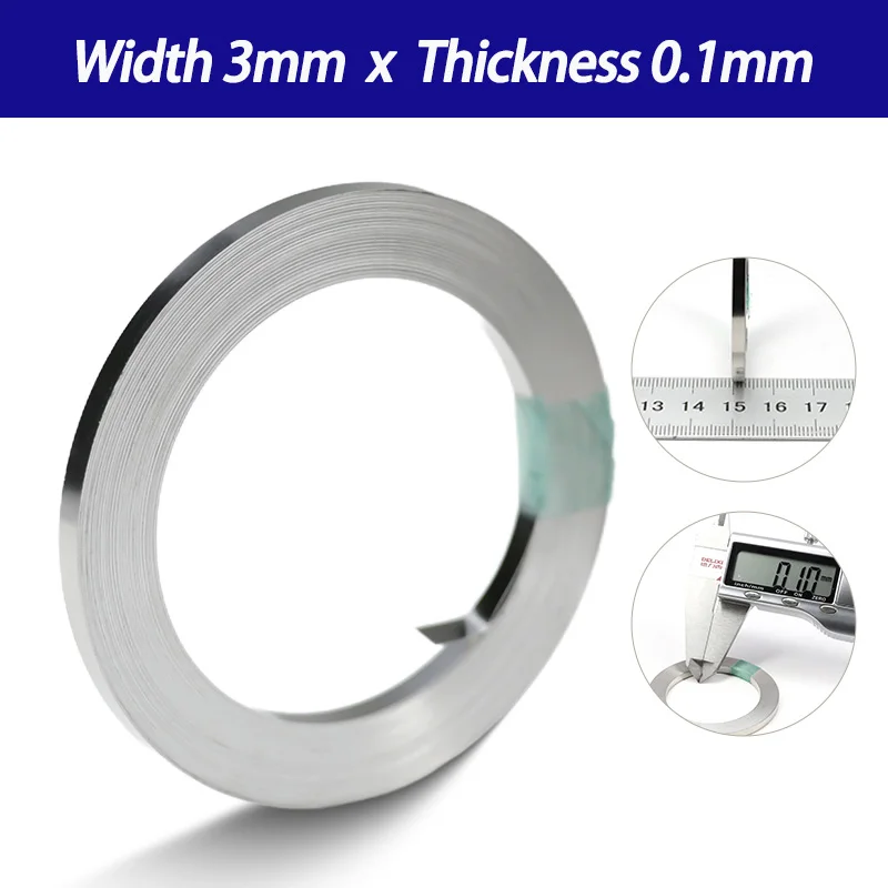 1 Rolle vernickelter Punktschweißstreifen, 10 m/Rolle, 0,1–0,2 mm, hochleitfähiger Verbindungsstreifen für 18650 21700 Li-Ionen-Akkupack