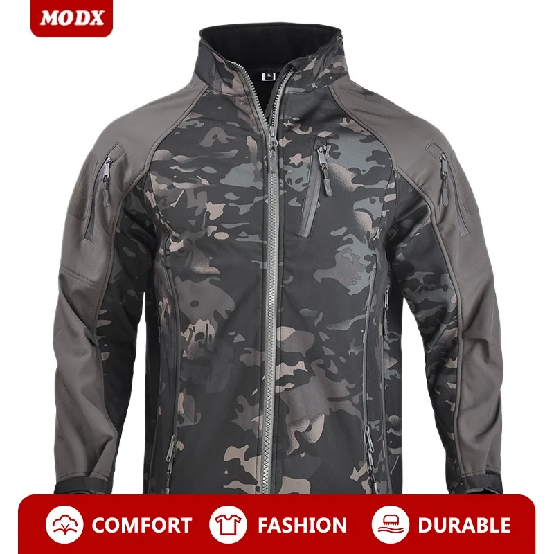 Outdoor Tactical Jacket Warm Soft Shell Wear-resistant Windproof Jacket Assault Suit Autumn Winter Camping Training Outerwear