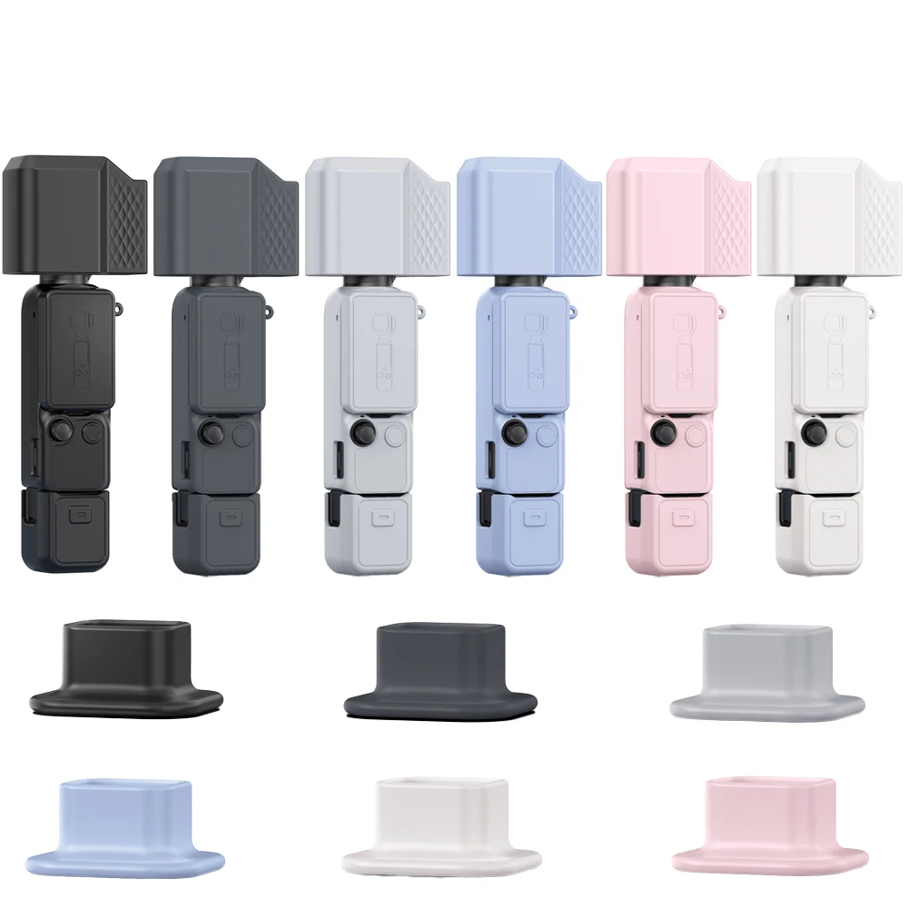 Protective Cover for DJI Pocket 4 Pro Silicone Skin Friendly Dustproof Shockproof Precise Cutouts Washable with Lanyard